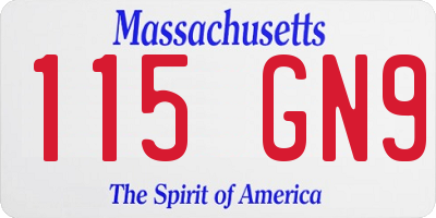 MA license plate 115GN9