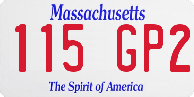MA license plate 115GP2
