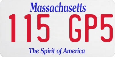 MA license plate 115GP5