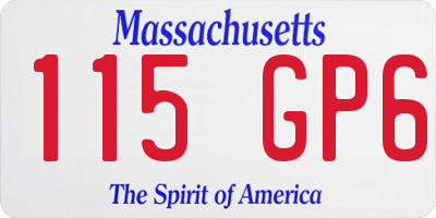 MA license plate 115GP6