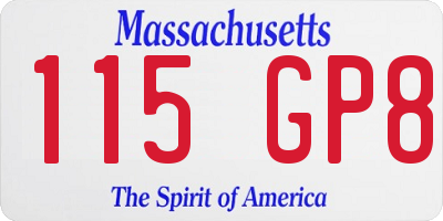 MA license plate 115GP8