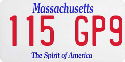 MA license plate 115GP9