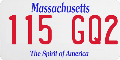 MA license plate 115GQ2