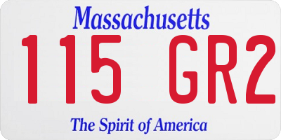 MA license plate 115GR2