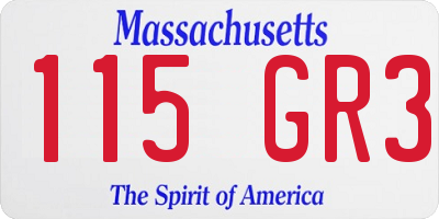 MA license plate 115GR3