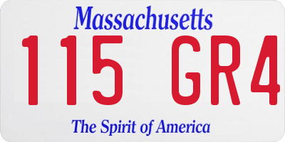 MA license plate 115GR4
