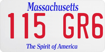 MA license plate 115GR6