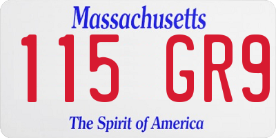MA license plate 115GR9