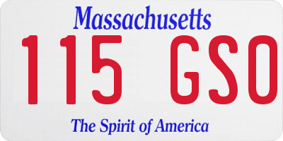 MA license plate 115GS0