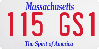 MA license plate 115GS1
