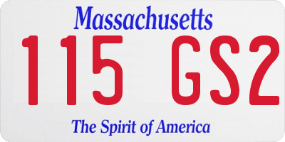MA license plate 115GS2