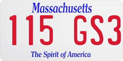 MA license plate 115GS3