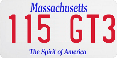MA license plate 115GT3
