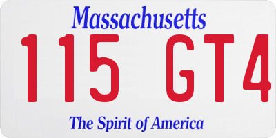 MA license plate 115GT4