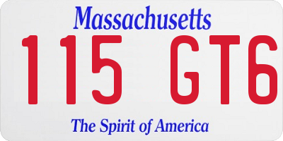 MA license plate 115GT6