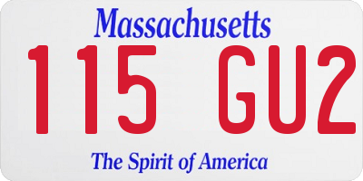 MA license plate 115GU2