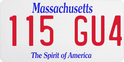 MA license plate 115GU4