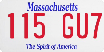 MA license plate 115GU7