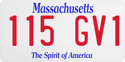 MA license plate 115GV1
