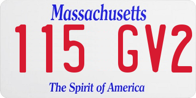 MA license plate 115GV2
