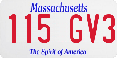 MA license plate 115GV3