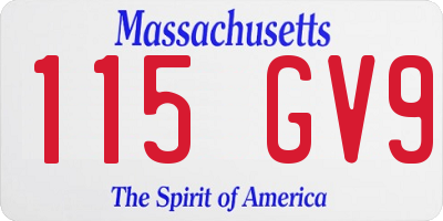 MA license plate 115GV9