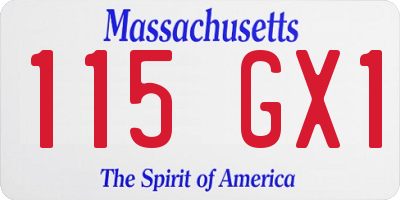 MA license plate 115GX1