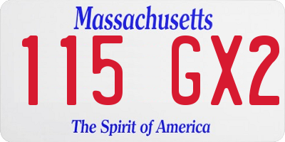 MA license plate 115GX2