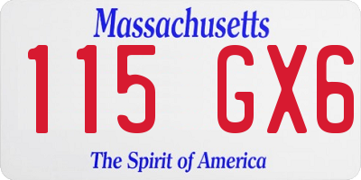 MA license plate 115GX6