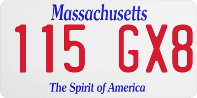 MA license plate 115GX8