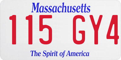 MA license plate 115GY4