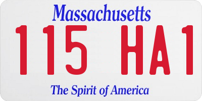 MA license plate 115HA1
