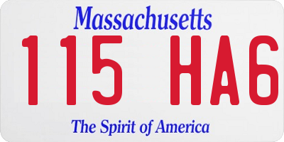 MA license plate 115HA6