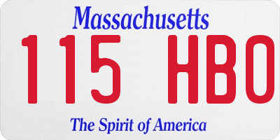 MA license plate 115HB0