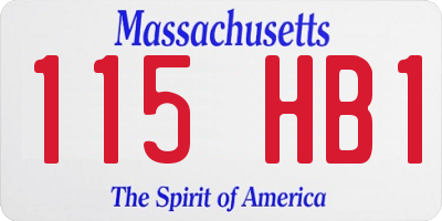 MA license plate 115HB1