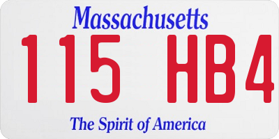MA license plate 115HB4