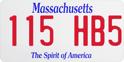 MA license plate 115HB5