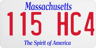 MA license plate 115HC4