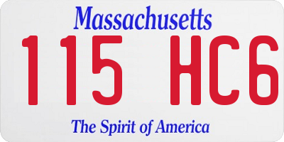 MA license plate 115HC6