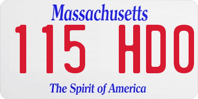MA license plate 115HD0