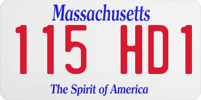 MA license plate 115HD1