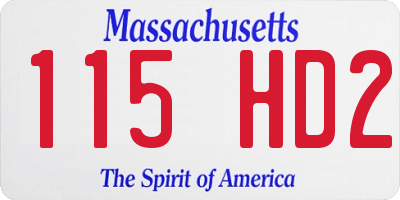 MA license plate 115HD2