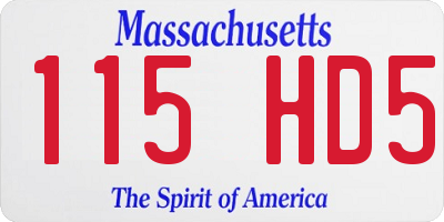 MA license plate 115HD5