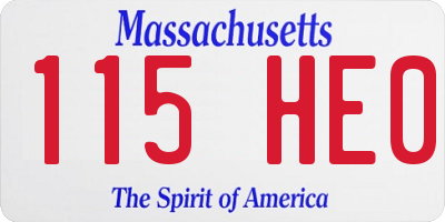MA license plate 115HE0