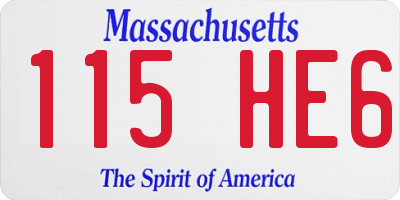 MA license plate 115HE6
