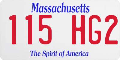 MA license plate 115HG2