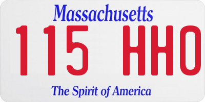 MA license plate 115HH0