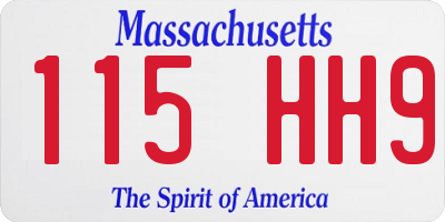 MA license plate 115HH9