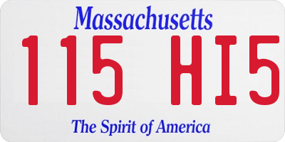MA license plate 115HI5