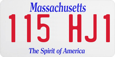 MA license plate 115HJ1